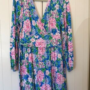 Lilly Pulitzer | L | MULTI SPRING IN YOUR STEP | Riza Long Sleeve Romper | NWOT